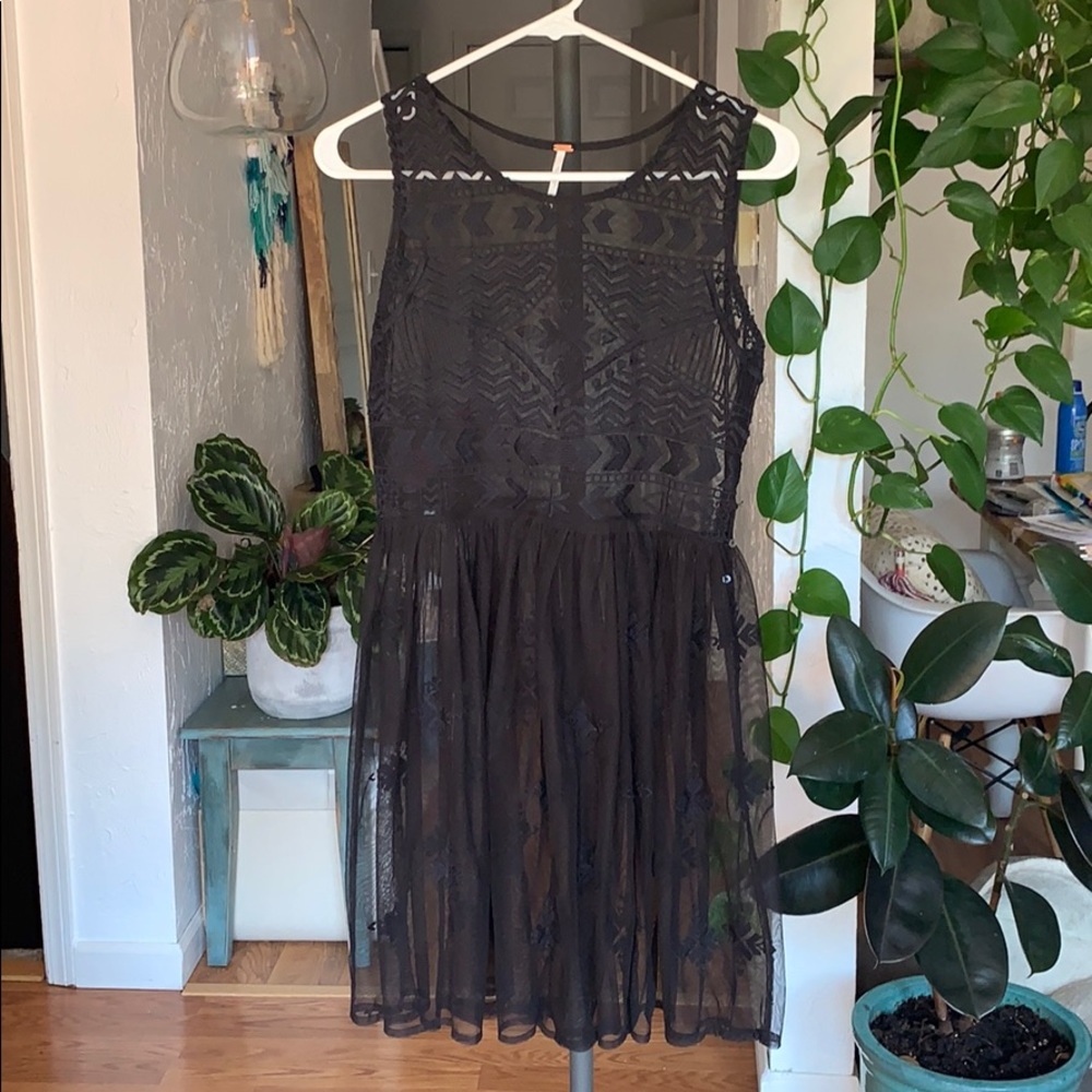 Free People mesh slip/mini dress